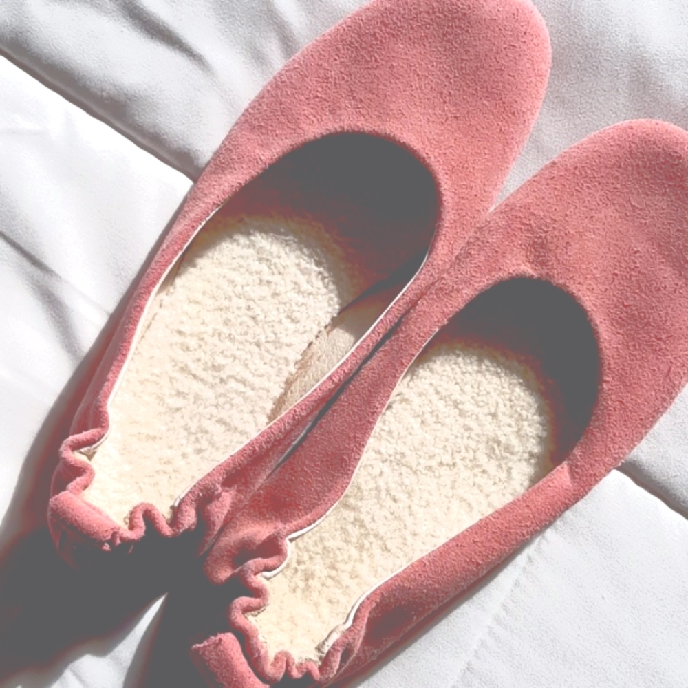 Emu Australia Coral Suede Sheepskin-Lined Ballet Flat US8